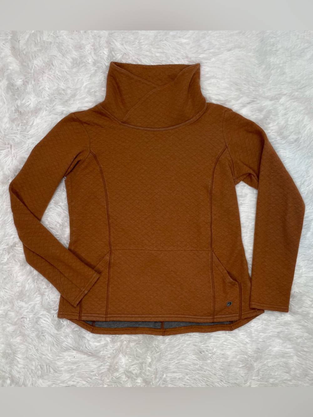 Kuhl Women’s Size M Medium High Neck Sweater Brown Wool Blend Sweatshirt Outdoor